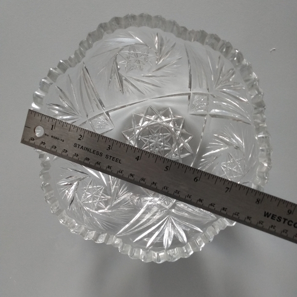 American Briliant lead crystal cut glass bowl - Picture 5 of 6